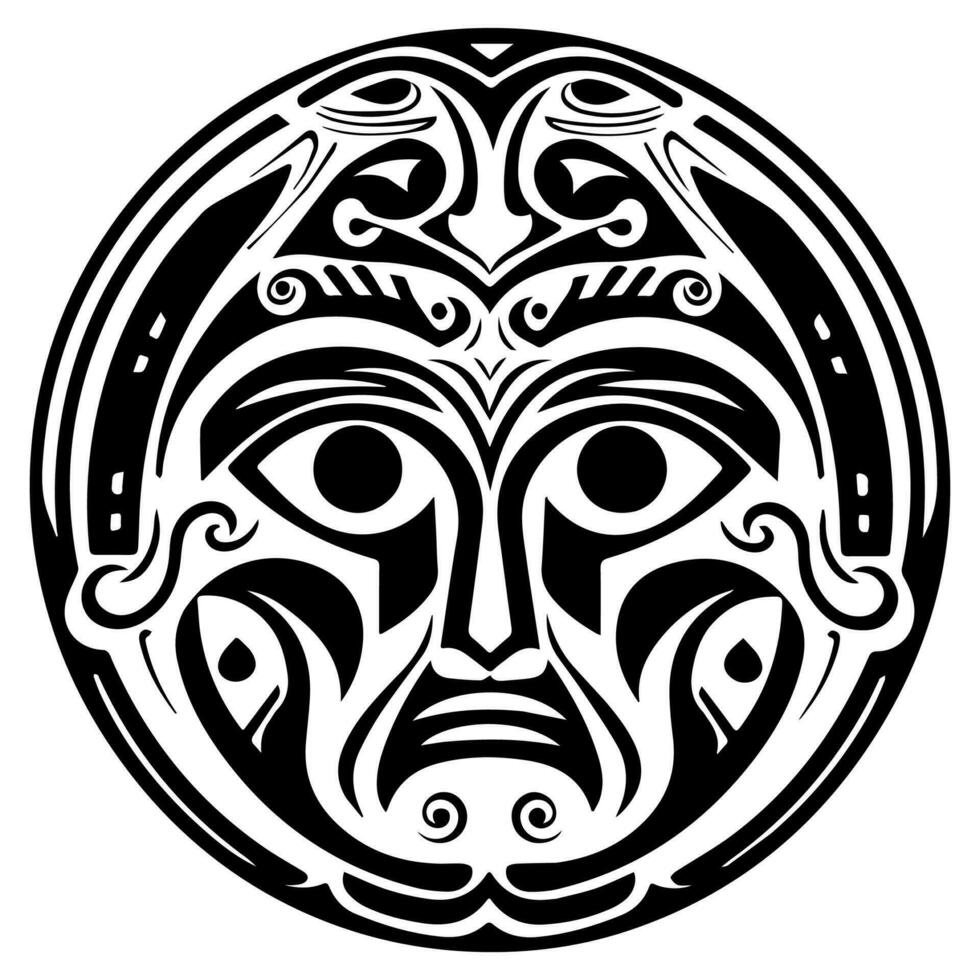 polynesisch Elemente, Symbol, Glyphe, Vektor, isolieren, Silhouette, Totem, tätowieren vektor