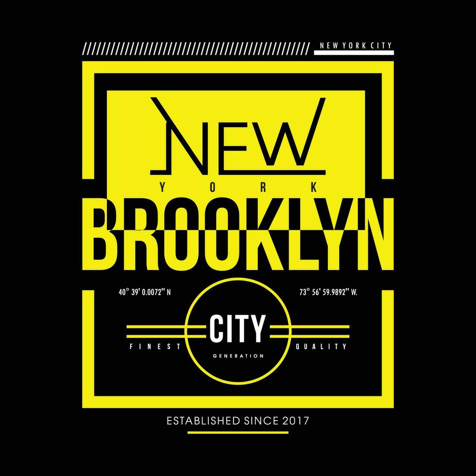 Brooklyn Neu York Grafik Typografie Vektor, t Hemd Design, Illustration, gut zum beiläufig Stil vektor