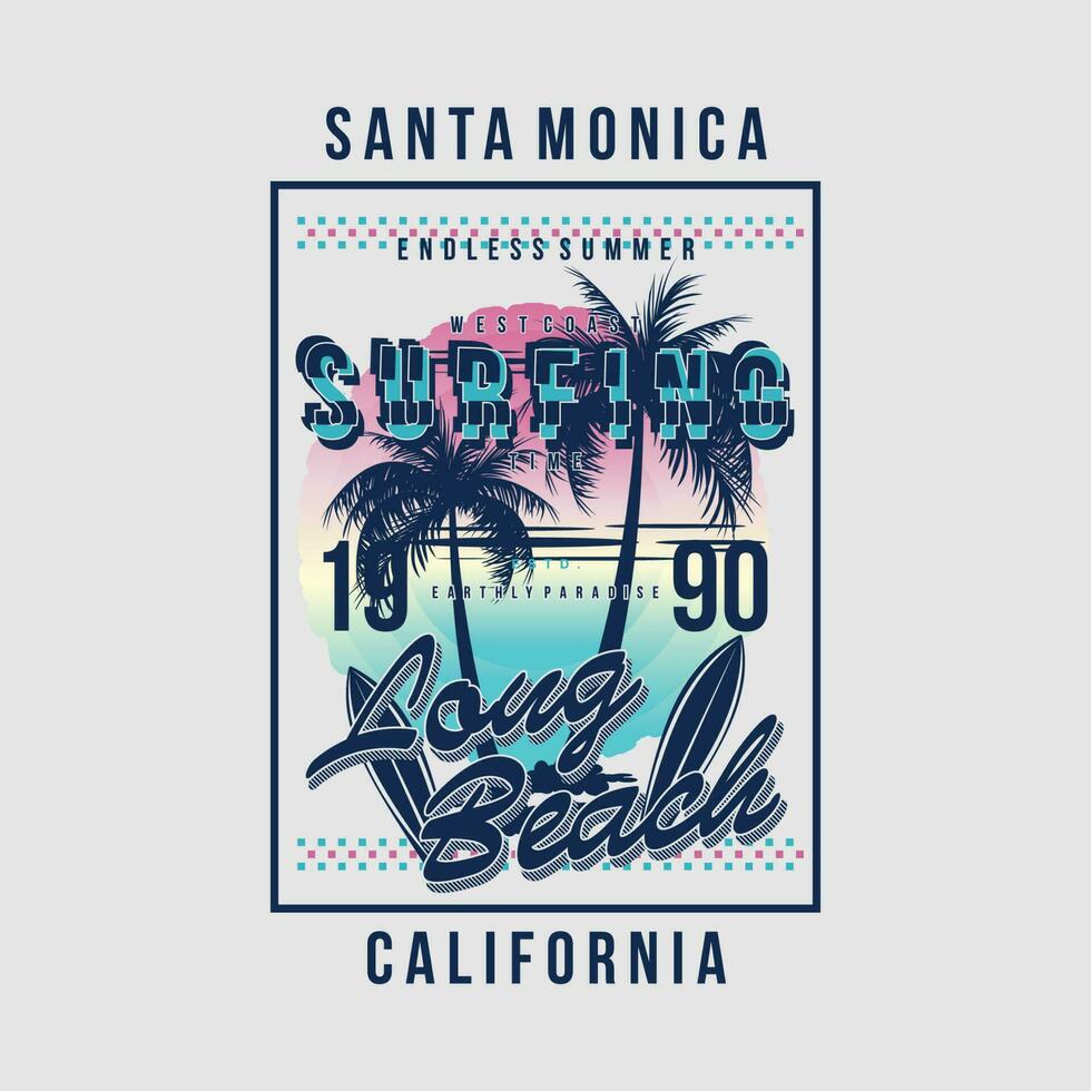 Santa Monica Kalifornien Grafik, Typografie t Shirt, Vektor Design Illustration, gut zum beiläufig Stil