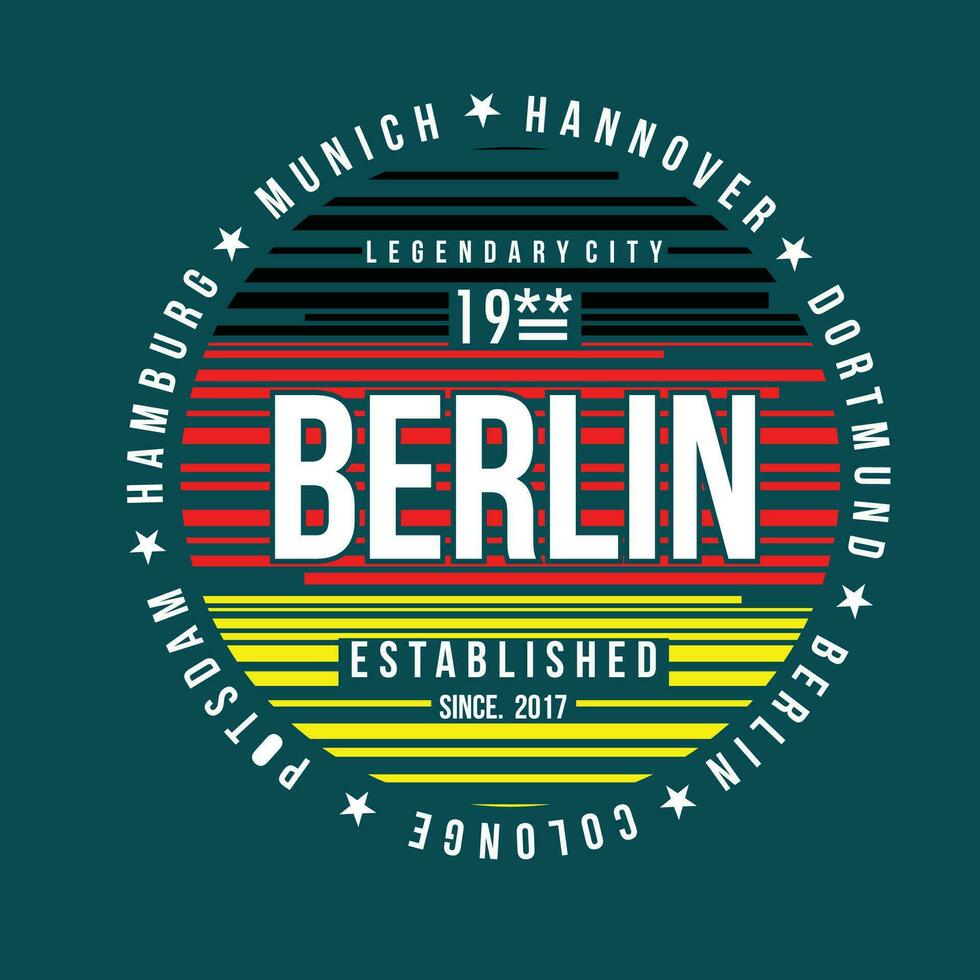 Berlin Beschriftung Grafik, Typografie Vektor, t Hemd Design, Illustration, gut zum beiläufig Stil vektor