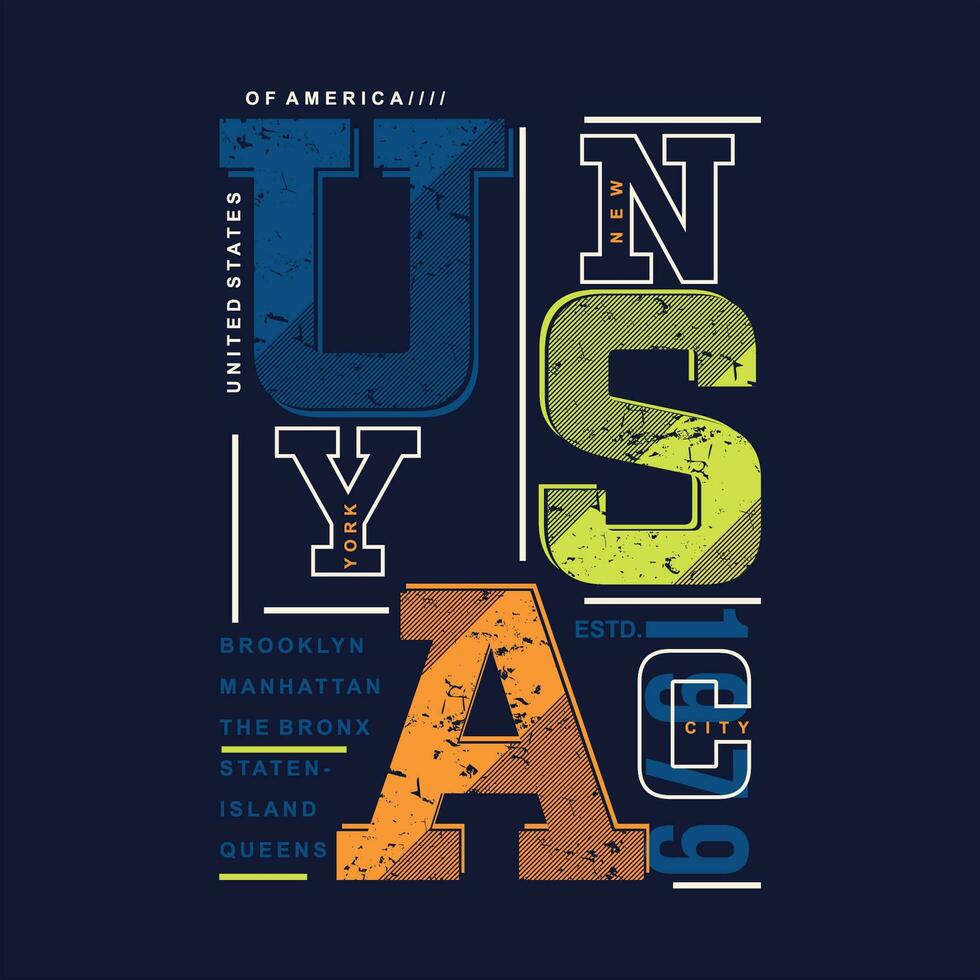 nyc USA grafisk mode stil, t skjorta design, typografi vektor, illustration vektor