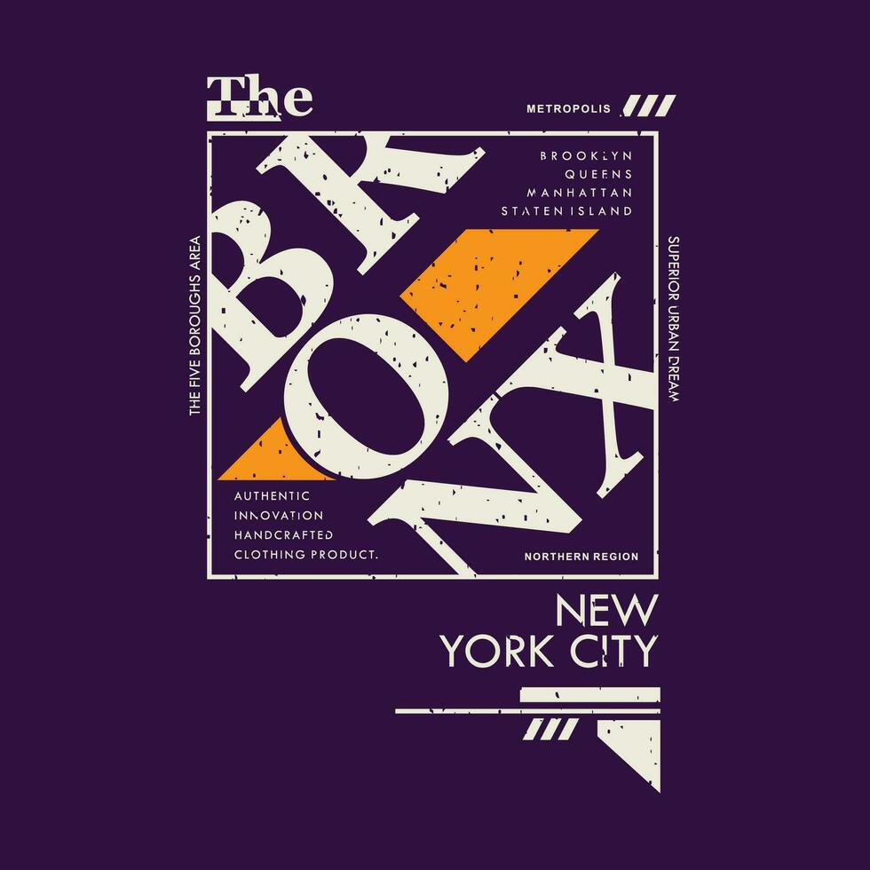 das Bronx Text Rahmen Grafik, Typografie t Shirt, Vektor Design Illustration, gut zum beiläufig Stil
