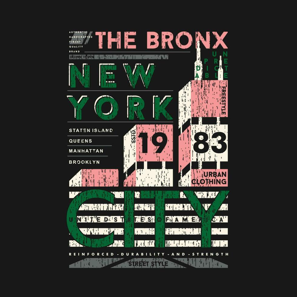 das Bronx Neu York Grafik, Typografie t Shirt, Vektor Design Illustration, gut zum beiläufig Stil