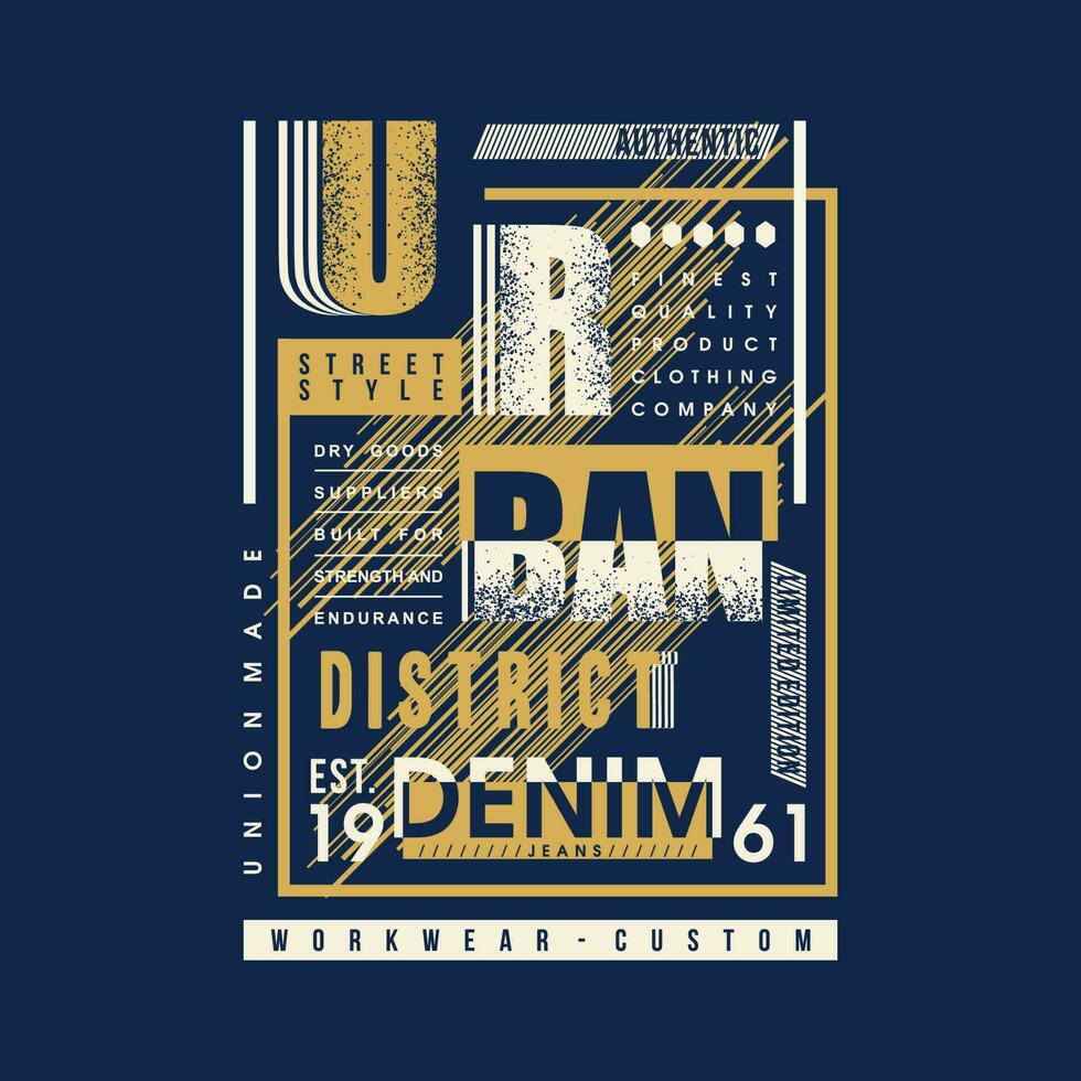 urban distrikt grafisk t skjorta design, typografi vektor, illustration, tillfällig stil vektor