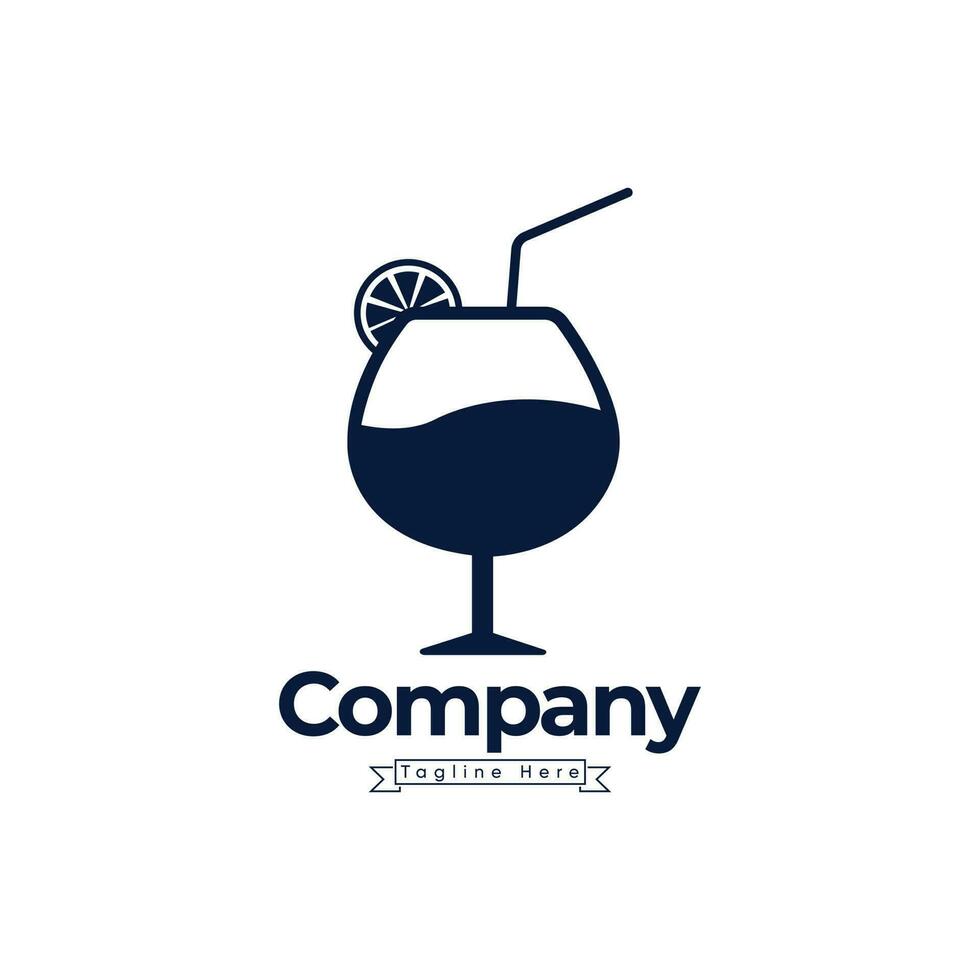 bäst svart logotyp med en cocktail och en citron- på de botten med en vin glas av juice. vektor klämma konst juice design med premie modern logotyp mall.