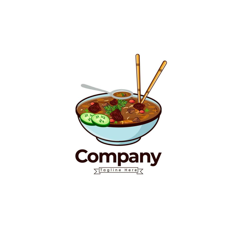 mat logotyp med illustration ClipArt, mat företag företag, vektor illustration med premie begrepp. tallrik med en gaffel, sked, och friterad ägg i de vit bakgrund.