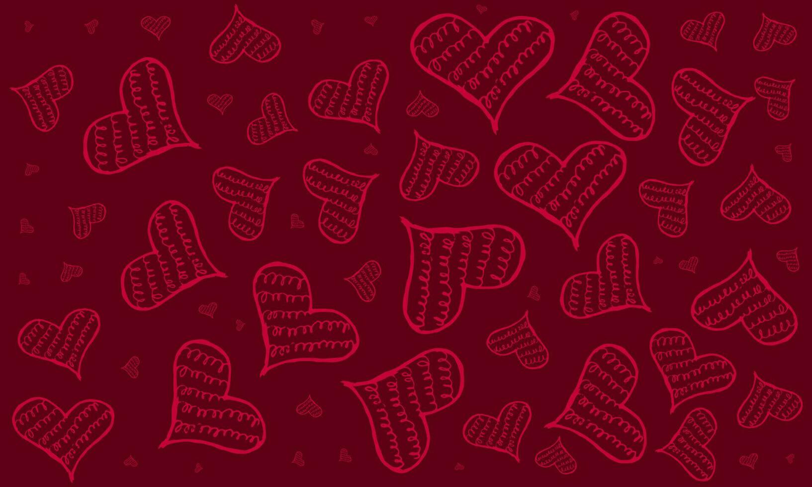 Lycklig valentines dag bakgrund. bakgrund med klotter hjärtan för valentines dag. vektor illustration.