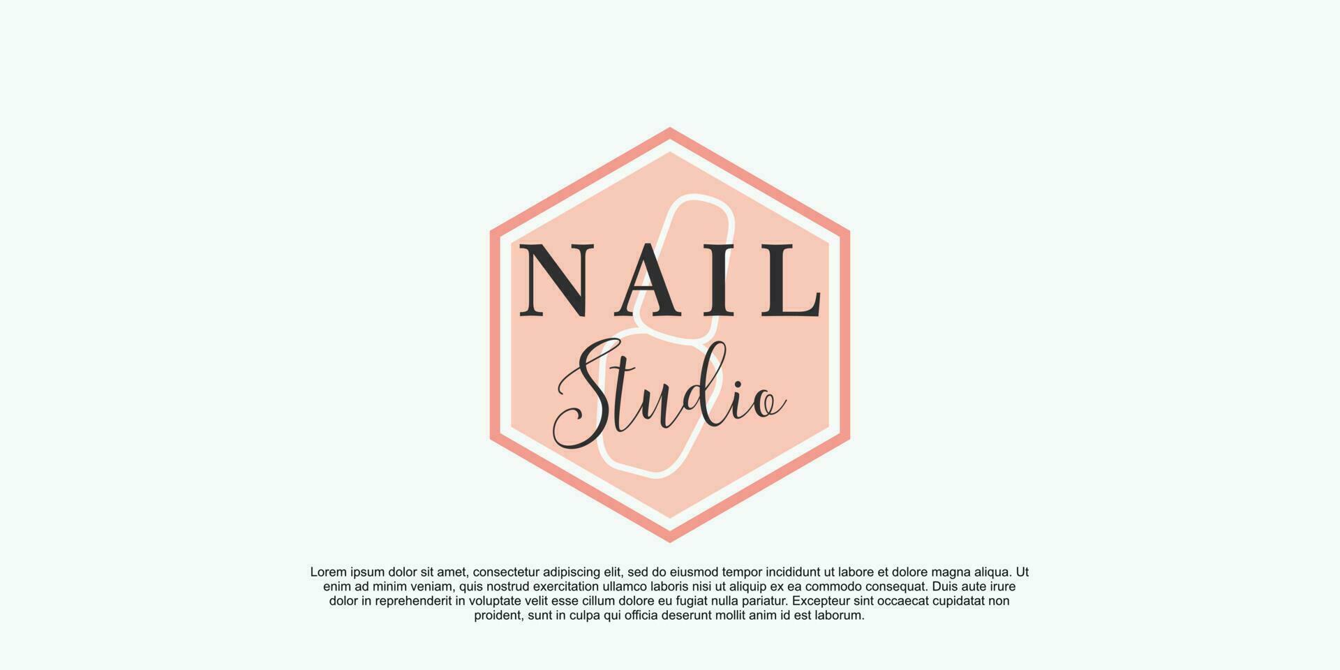 Nagel Kunst Schönheit Salon Logo mit kreativ Konzept Prämie Vektor