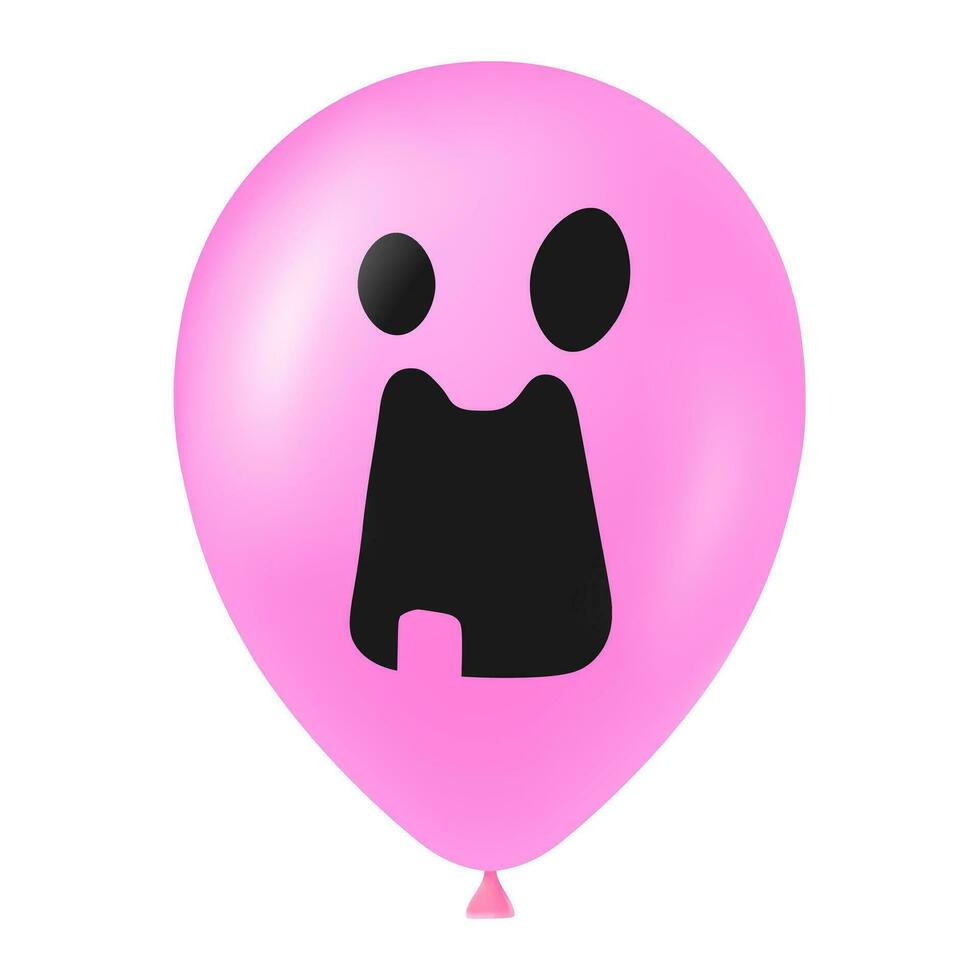 Halloween Rosa Ballon Illustration mit unheimlich und komisch Gesicht vektor