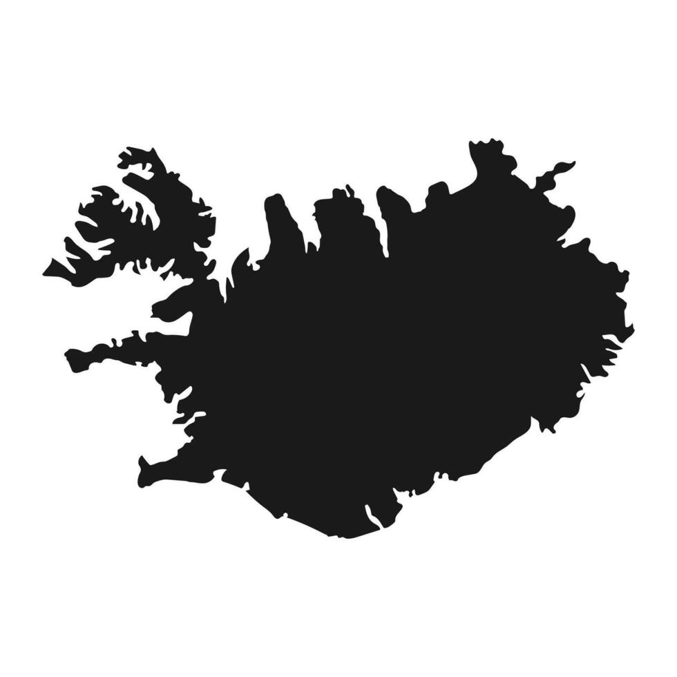 sehr detaillierte Island-Karte mit auf dem Hintergrund isolierten Grenzen vektor