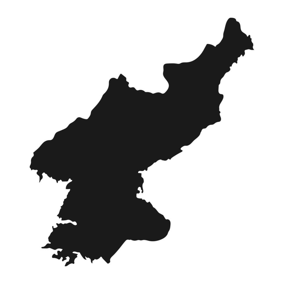 mycket detaljerad karta över Nordkorea med gränser isolerade på bakgrunden vektor