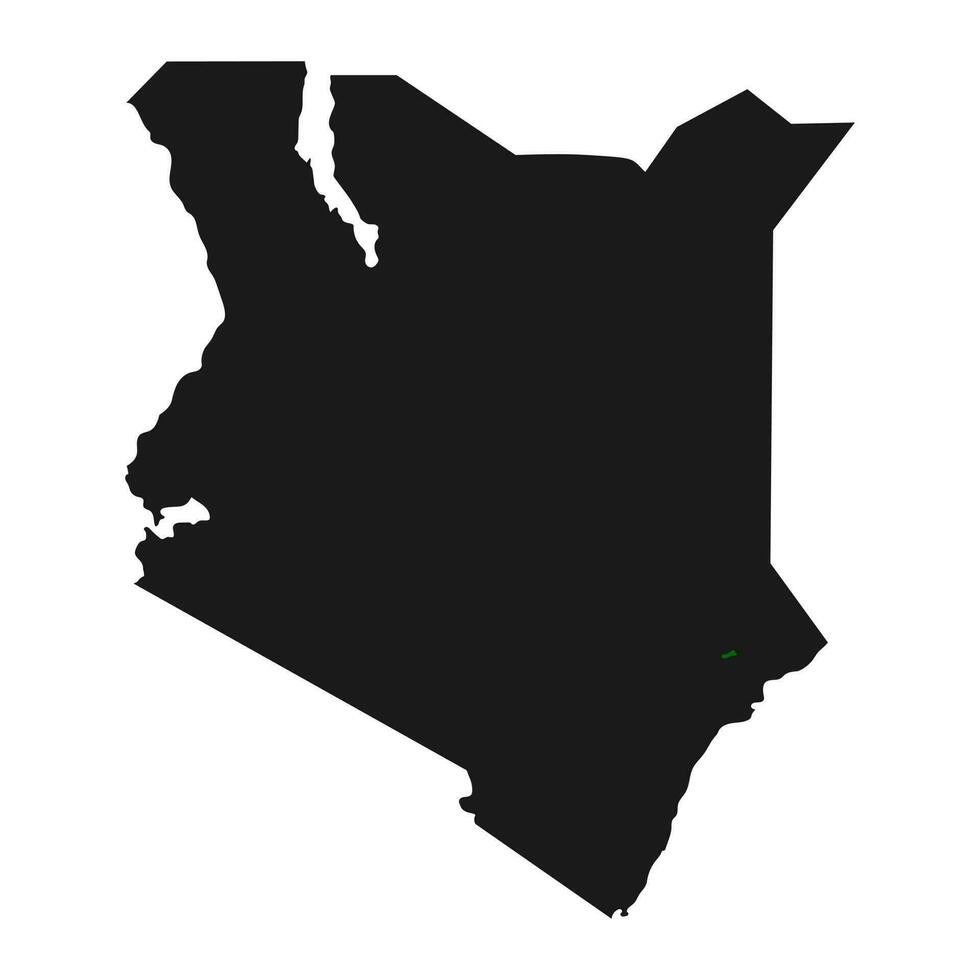 Sehr detaillierte Kenia-Karte mit auf dem Hintergrund isolierten Grenzen vektor
