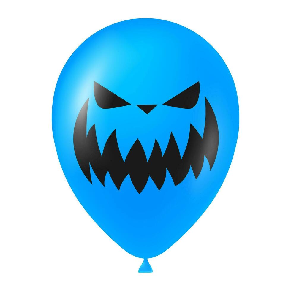 Halloween Blau Ballon Illustration mit unheimlich und komisch Gesicht vektor