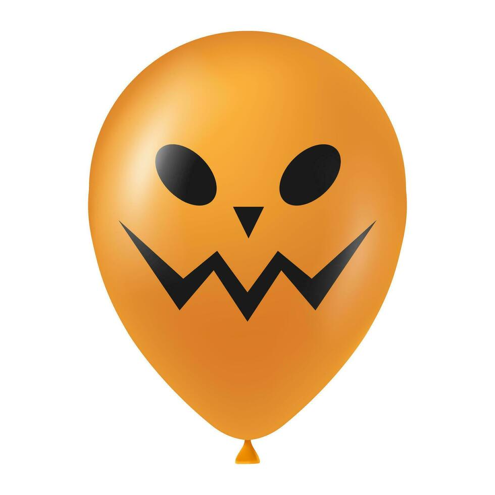 Halloween Orange Ballon Illustration mit unheimlich und komisch Gesicht vektor