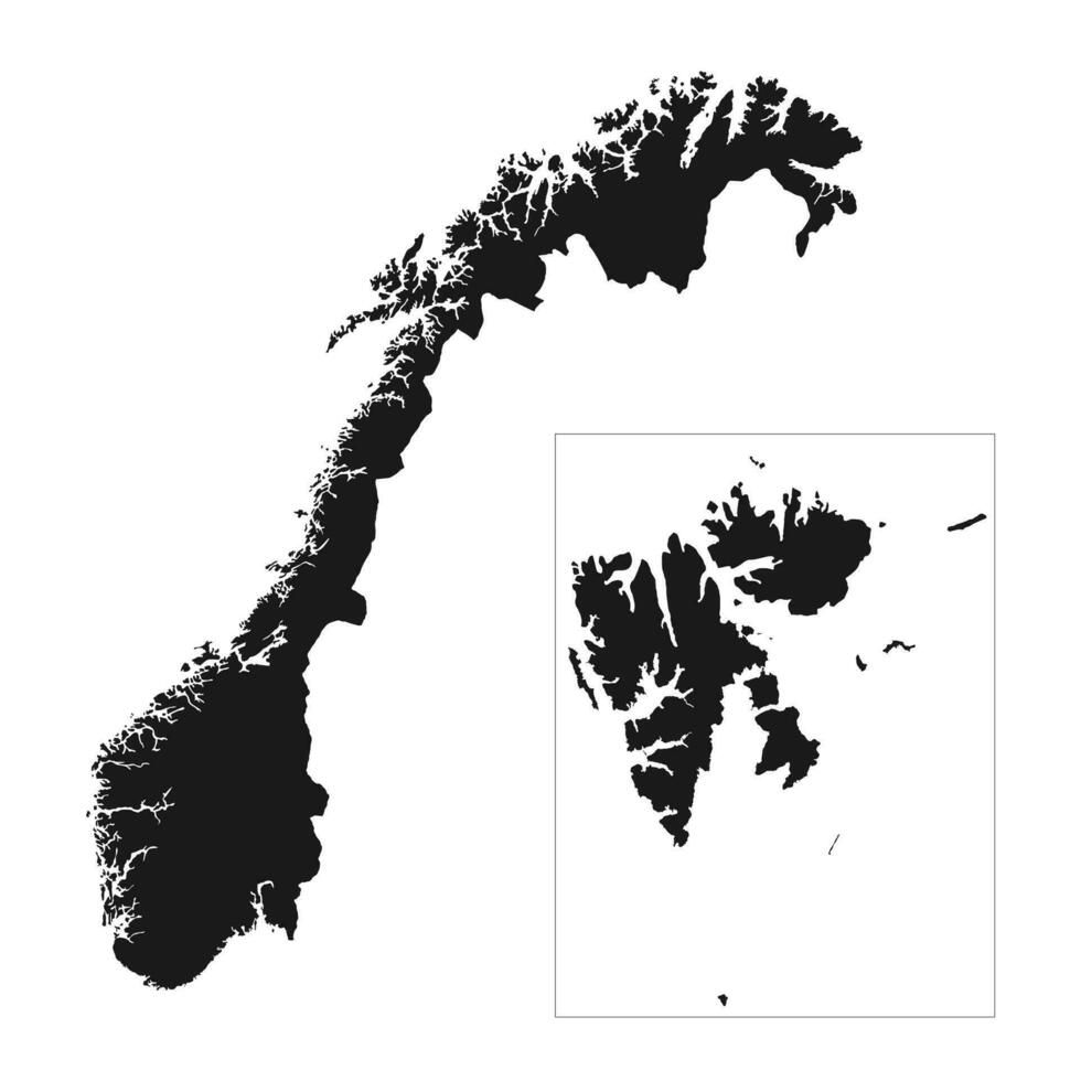 sehr detaillierte Norwegen-Karte mit auf dem Hintergrund isolierten Grenzen vektor