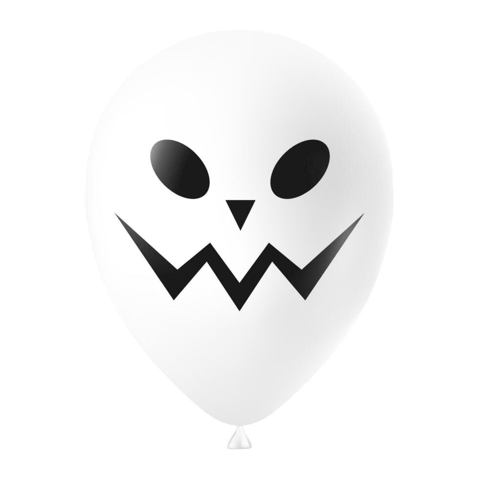 Halloween Weiß Ballon Illustration mit unheimlich und komisch Gesicht vektor