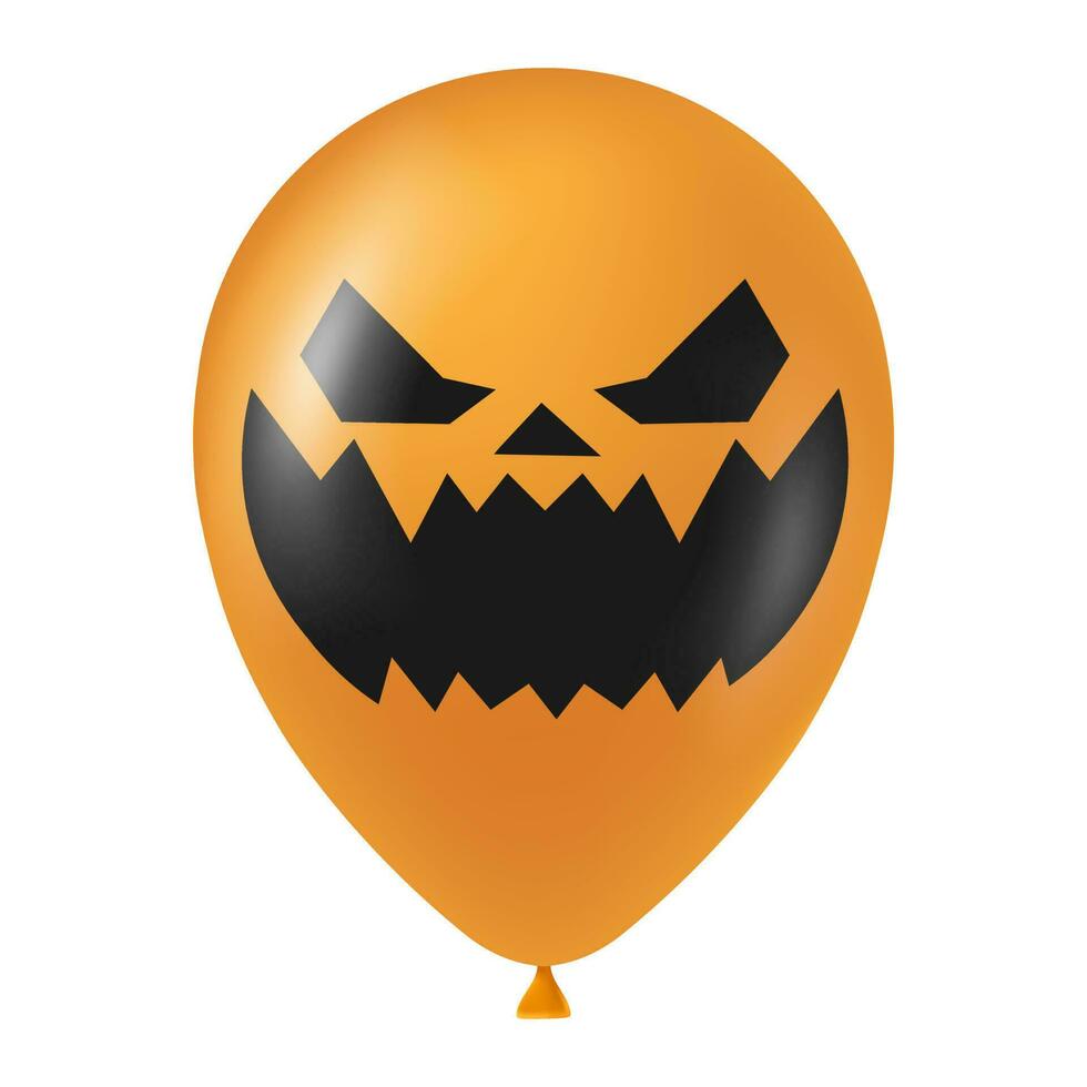 Halloween Orange Ballon Illustration mit unheimlich und komisch Gesicht vektor