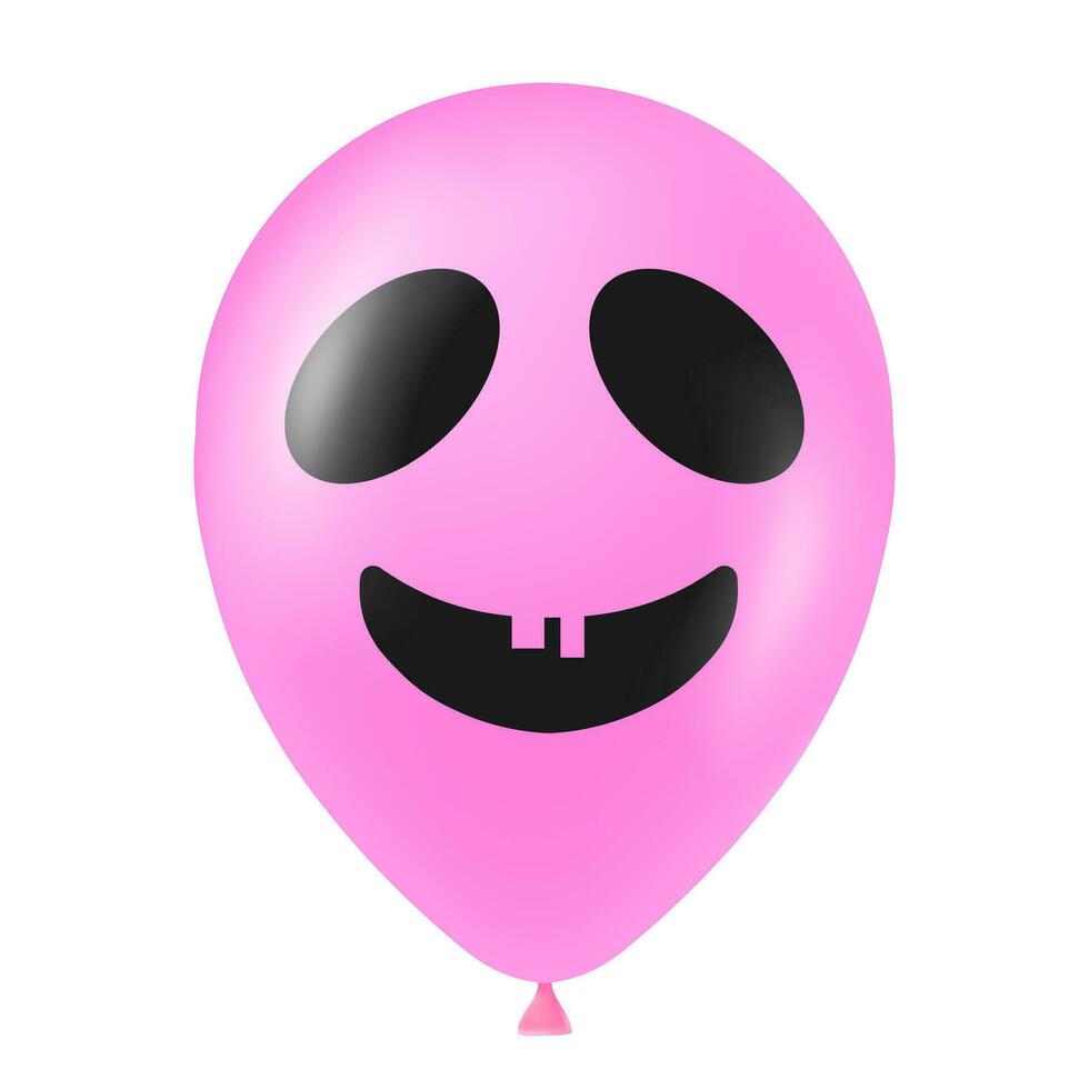 Halloween Rosa Ballon Illustration mit unheimlich und komisch Gesicht vektor