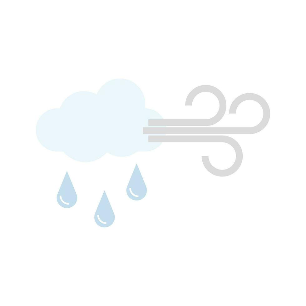 blåsigt och lätt regn väder ikon vektor