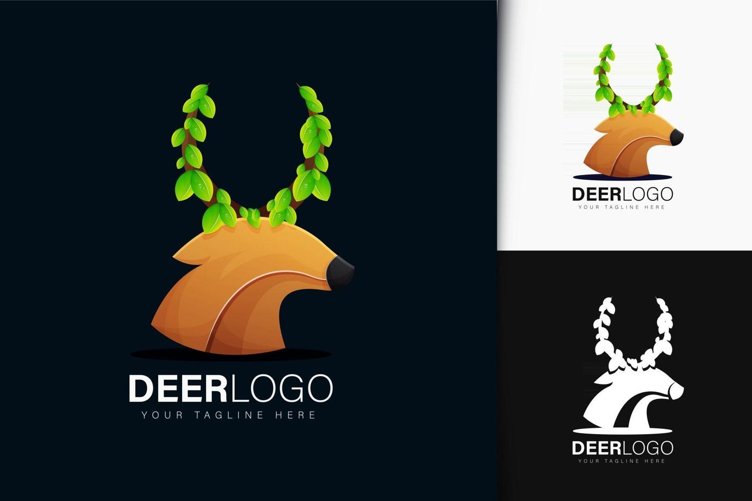rådjur och blad logo design vektor