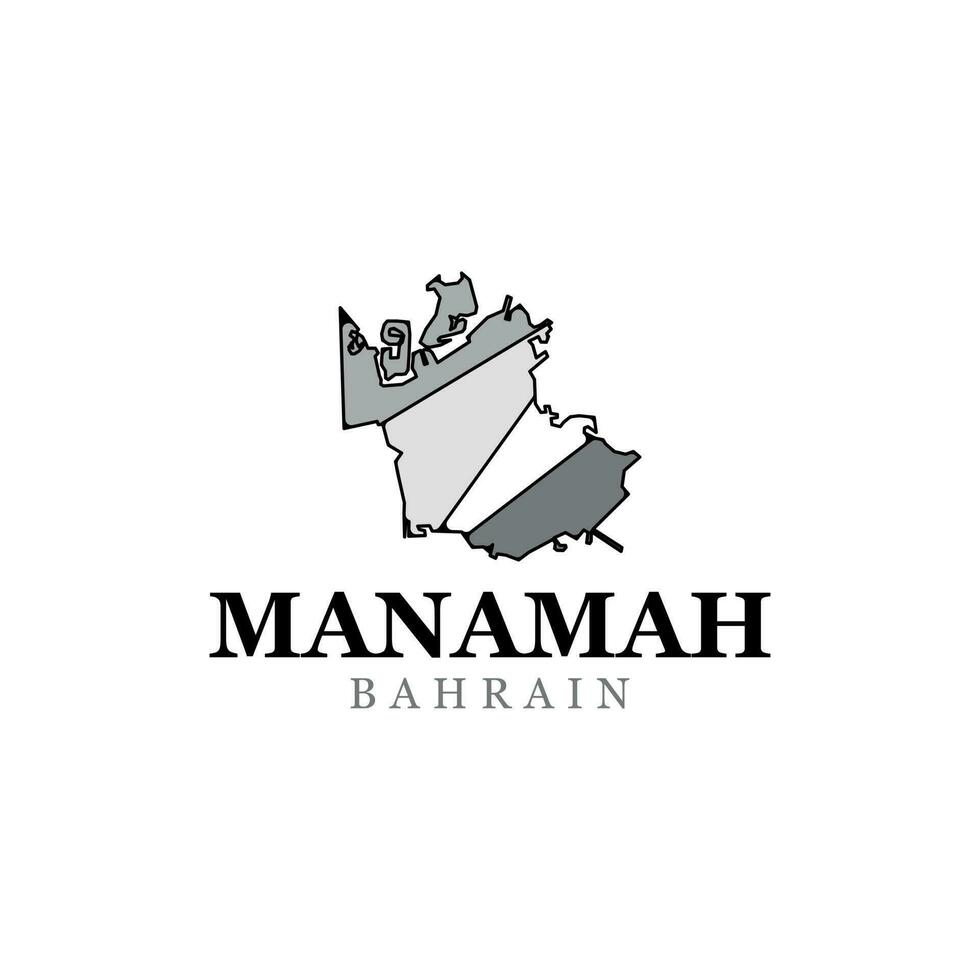 Vektor Karte von Manama, Vektor Illustration, eben Symbole. Bild zum Infografik Design, Webseite, Banner, Karte
