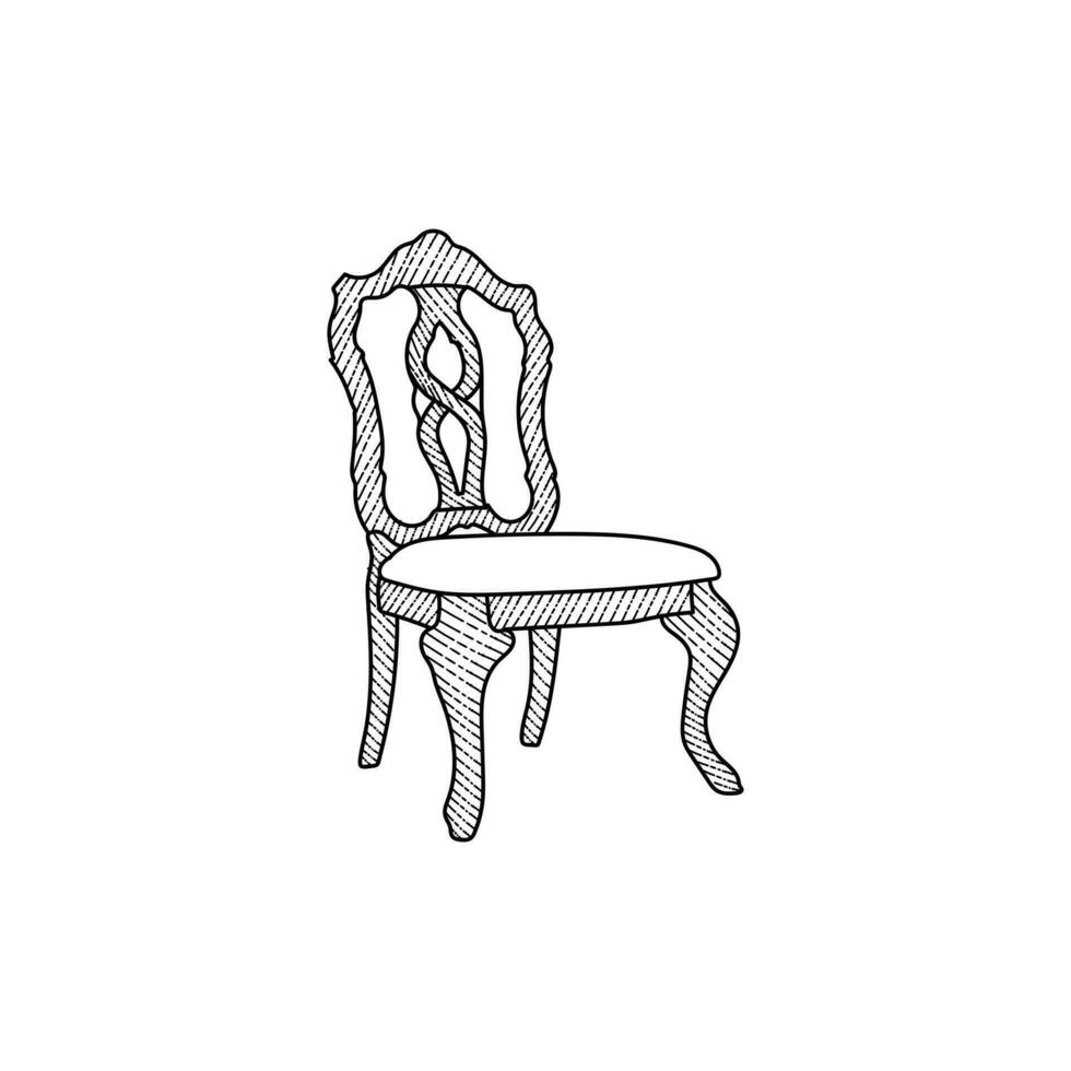lyx stol elegant linje logotyp design möbel, grafisk element illustration mall design. vektor