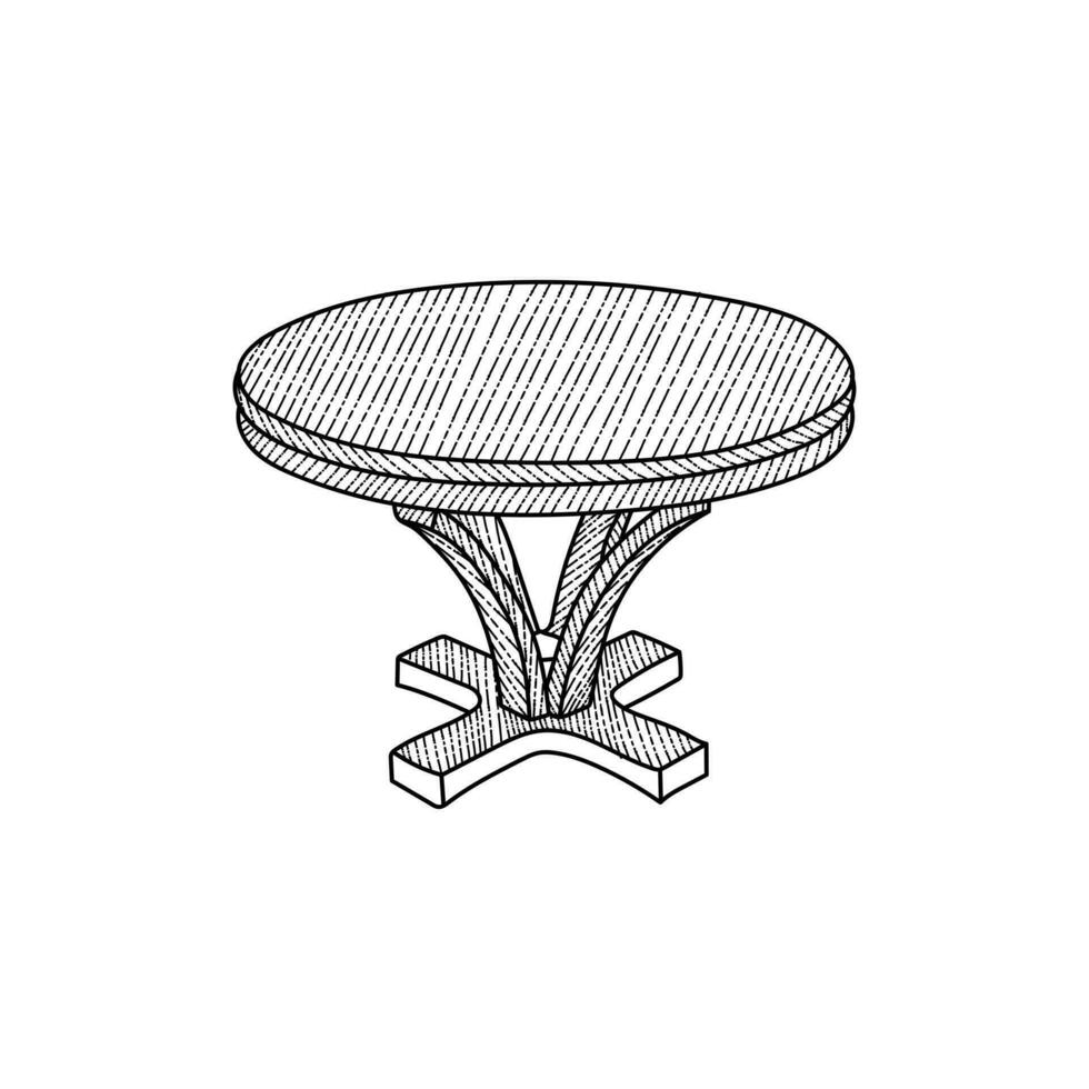 runden Tabelle Logo Design, Möbel, linear Symbol. editierbar Schlaganfall vektor