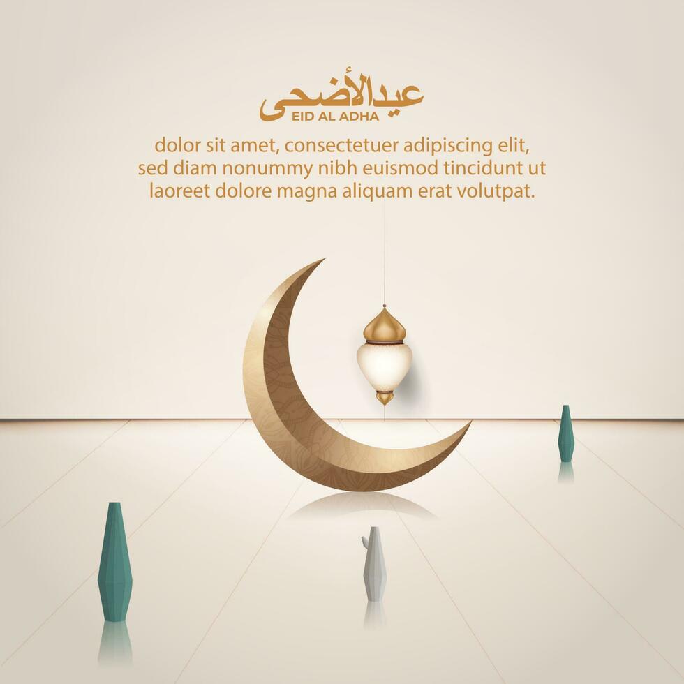 eid al adha islamisch Gruß Karte mit Halbmond Mond Poster, Banner Design, Vektor Illustration