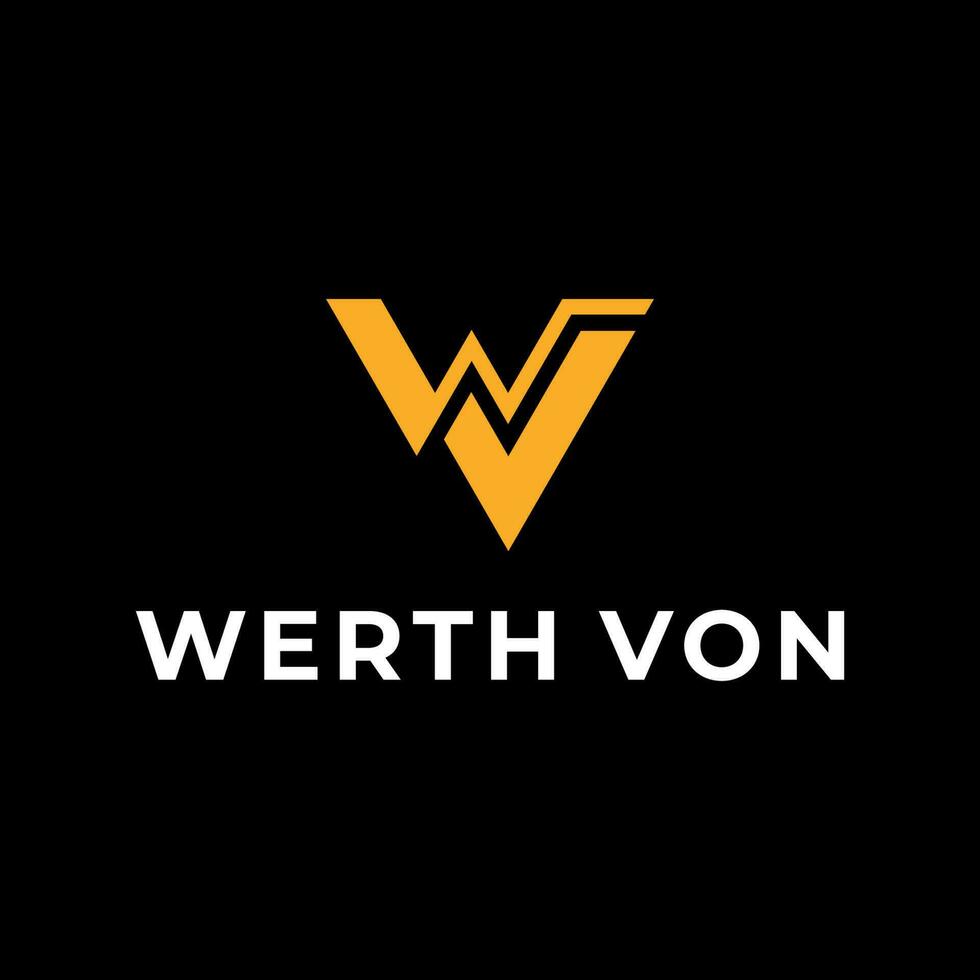 brev wv vw enkel modern logotyp vektor