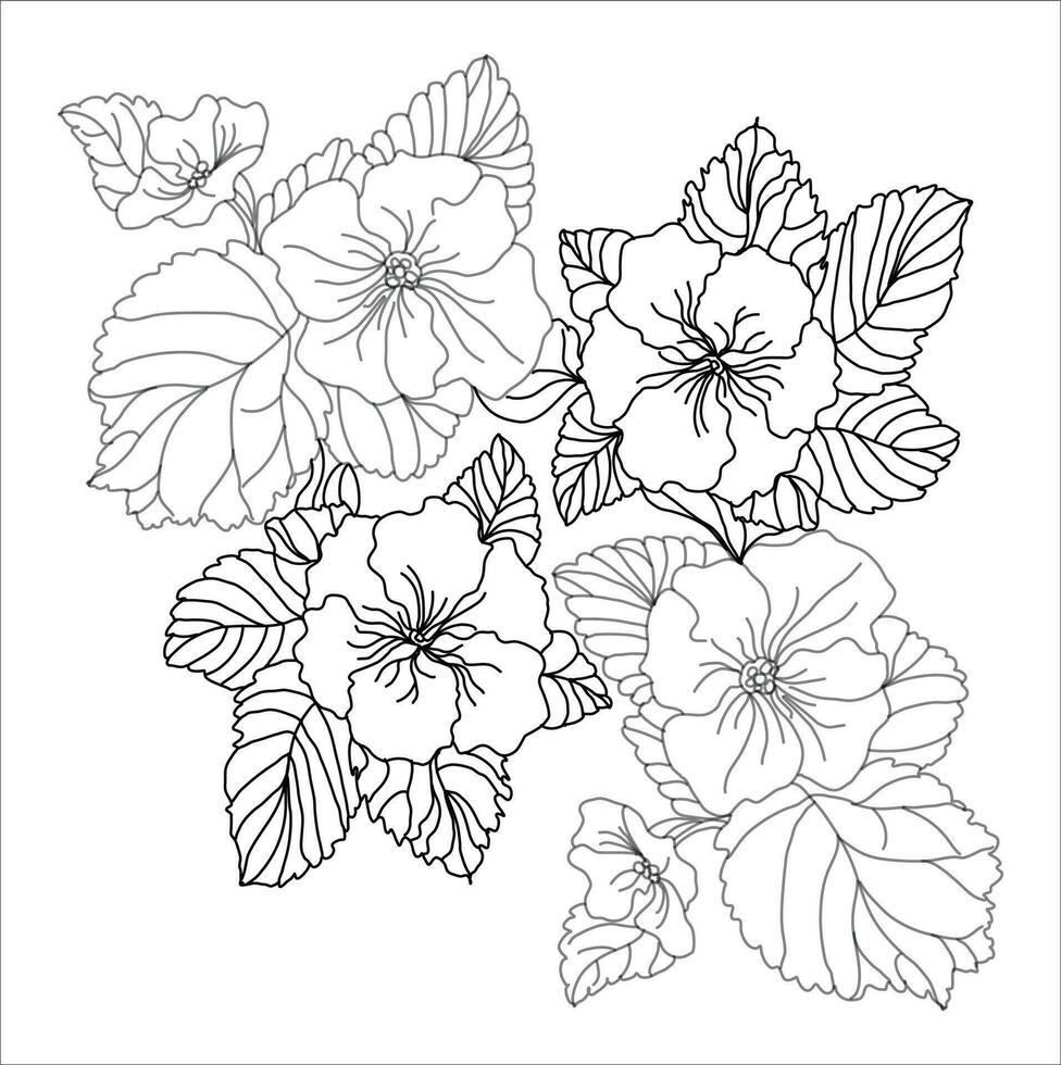 Strauß von Primel Blumen lineart vektor