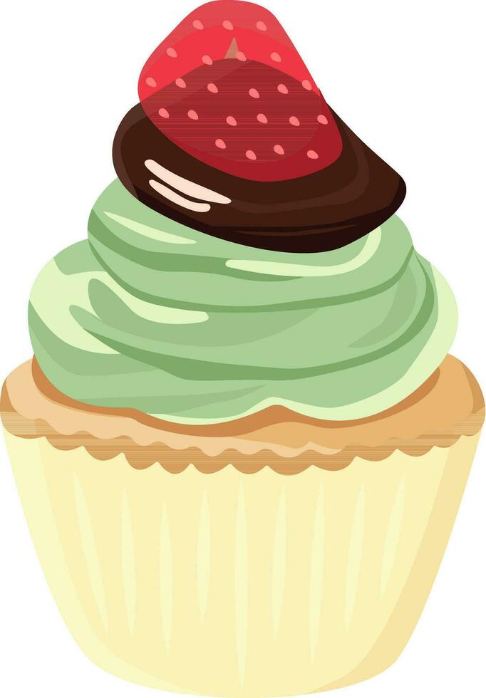 muffin, cupcake, efterrätt, kaka, kex med grädde, mynta grädde, nagel, kiwi, kiwi smak, choklad, jordgubbe, Semester bakverk vektor