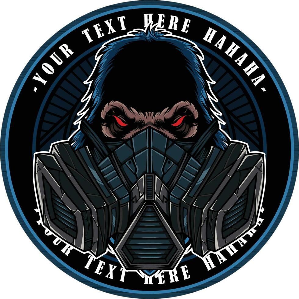Gorilla Kopf Maskottchen Logo Vektor Illustration