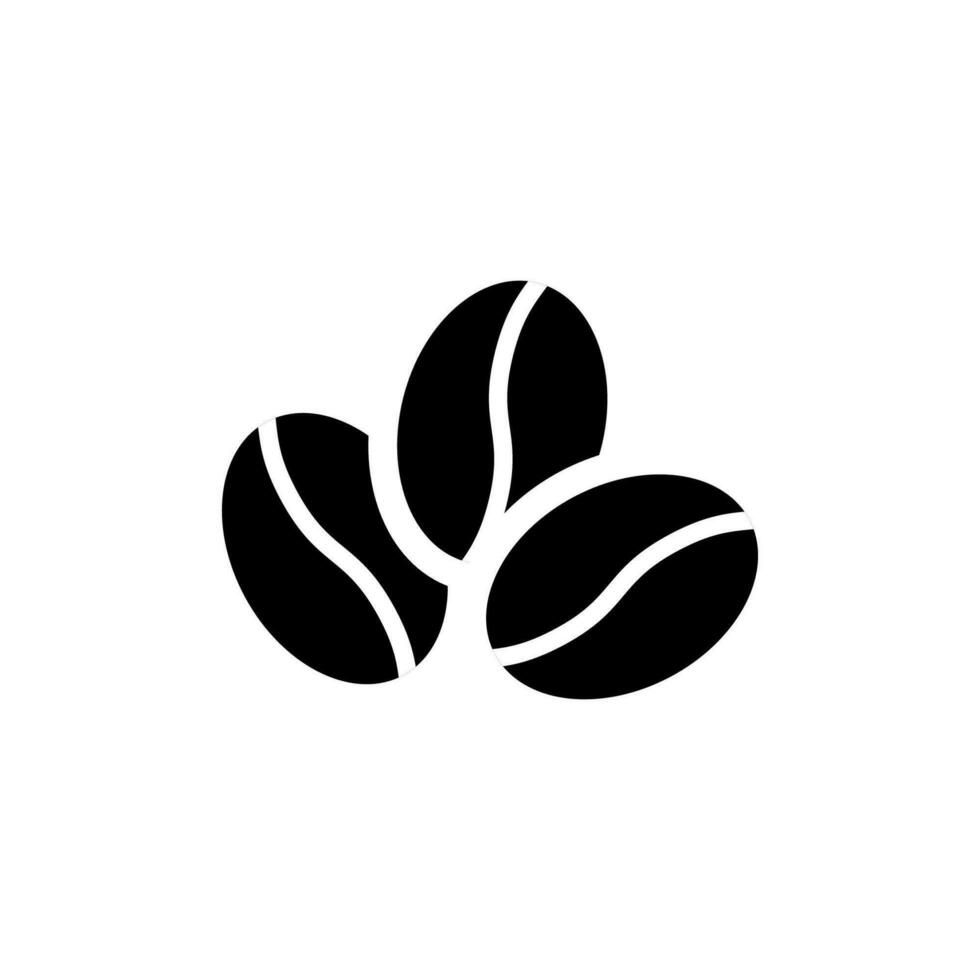 kaffe böna logotyp ikon vektor illustration svart vit silhuett design isolerat vit bakgrund