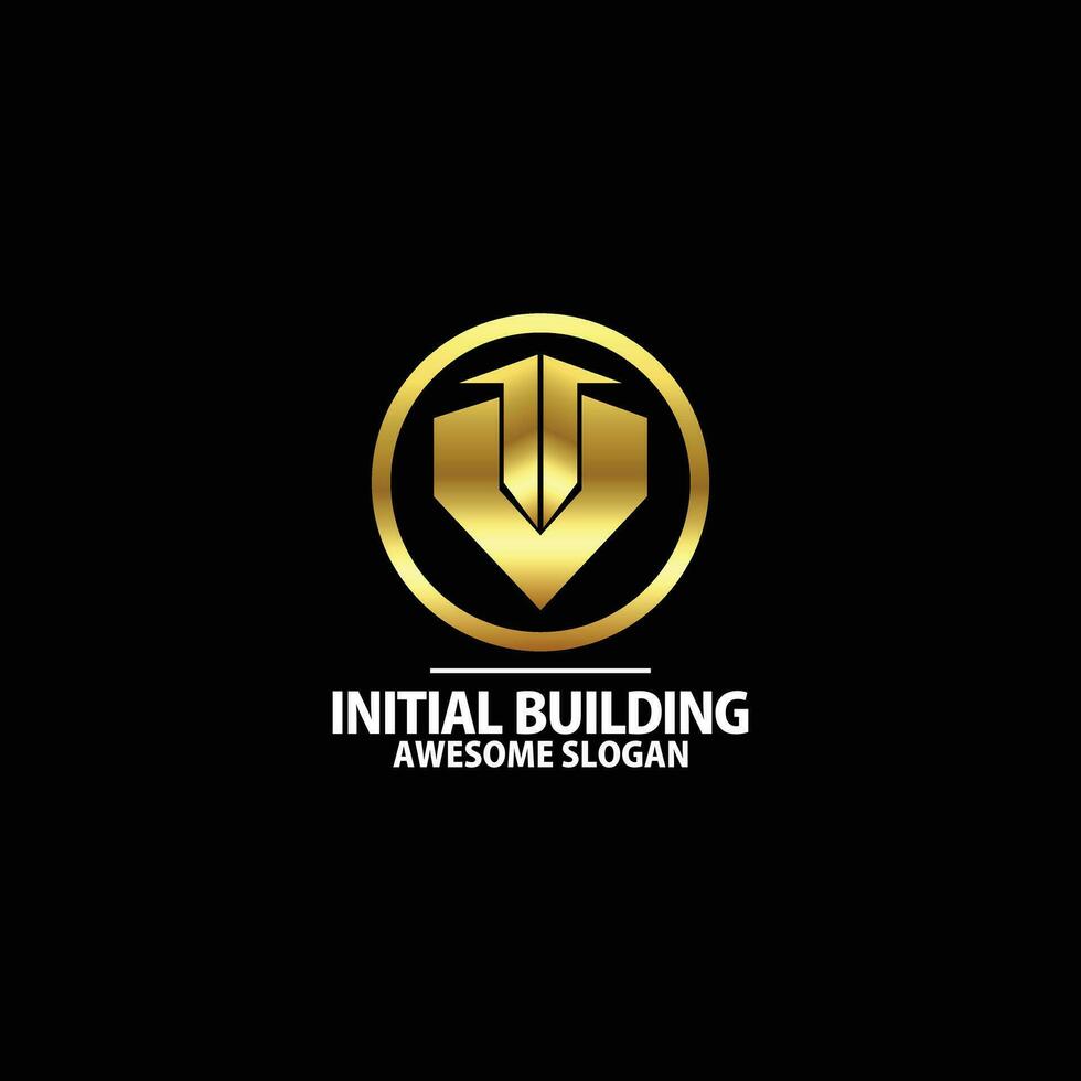 Initiale t u mit Kreis Logo Design Luxus Farbe vektor