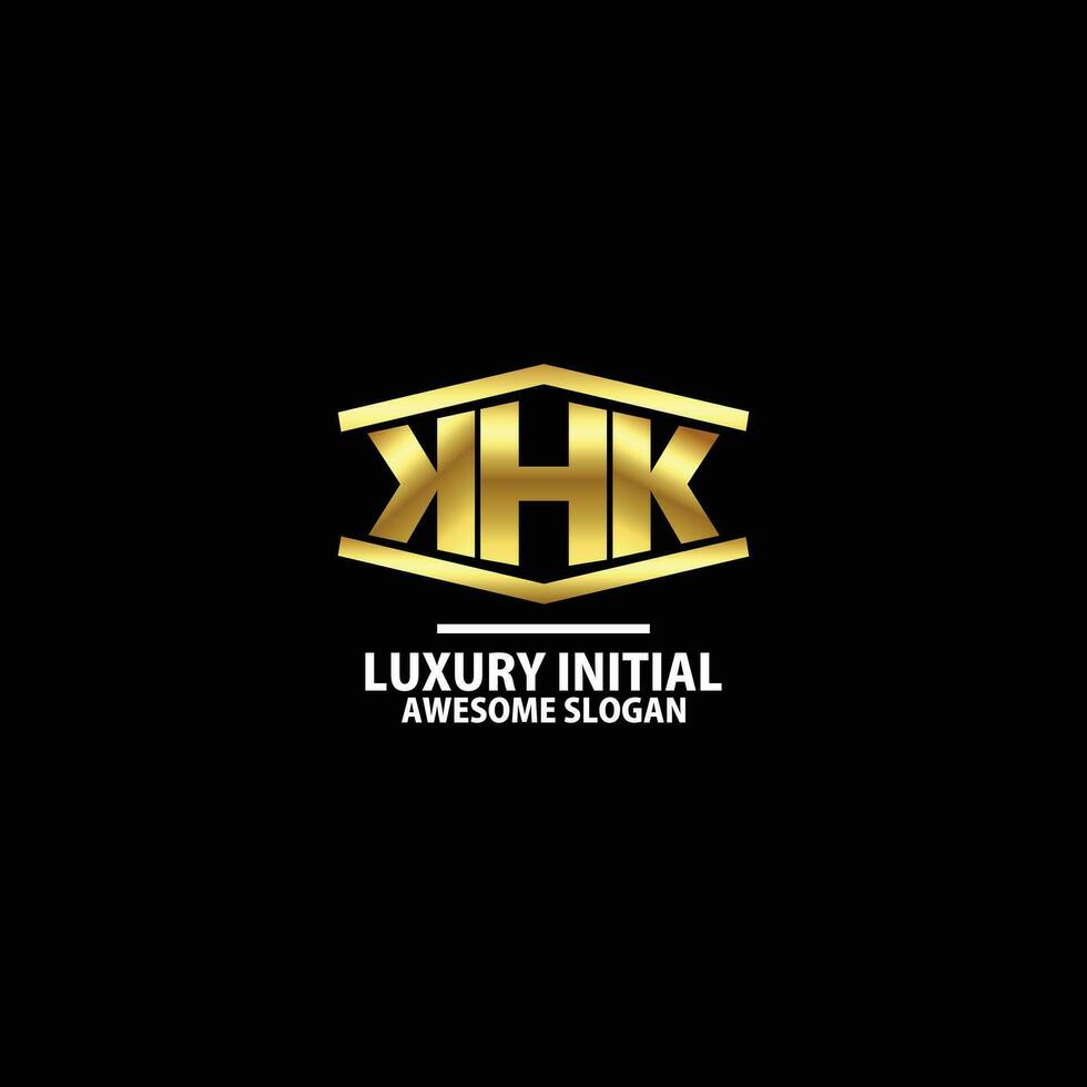 Initiale k h k mit echt Nachlass Design Logo Luxus Farbe vektor