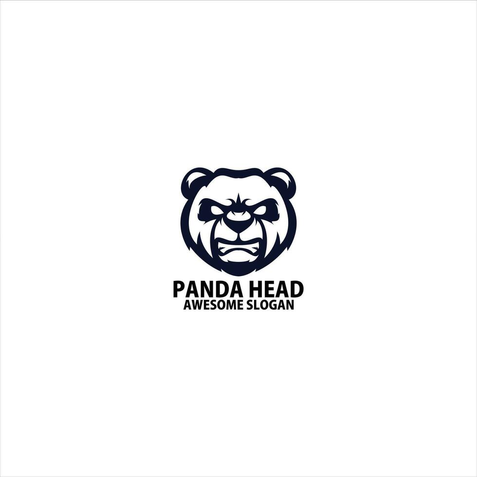 Panda Kopf Logo Design Linie Farbe vektor