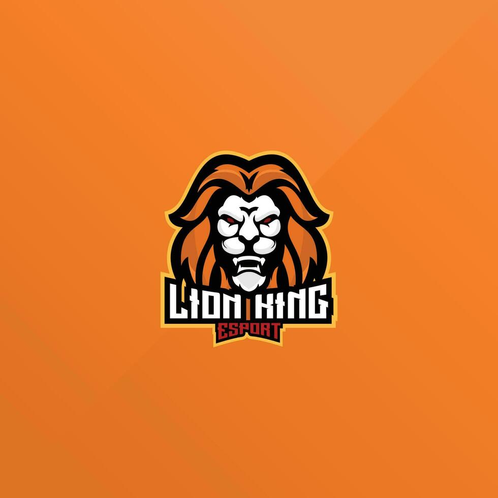 lejon kung logotyp gaming esport design vektor
