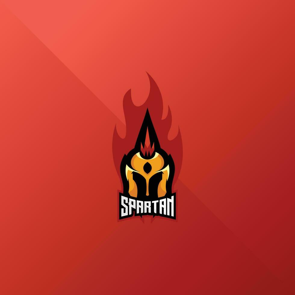 spartanisch Helm Logo Esport Design Maskottchen vektor