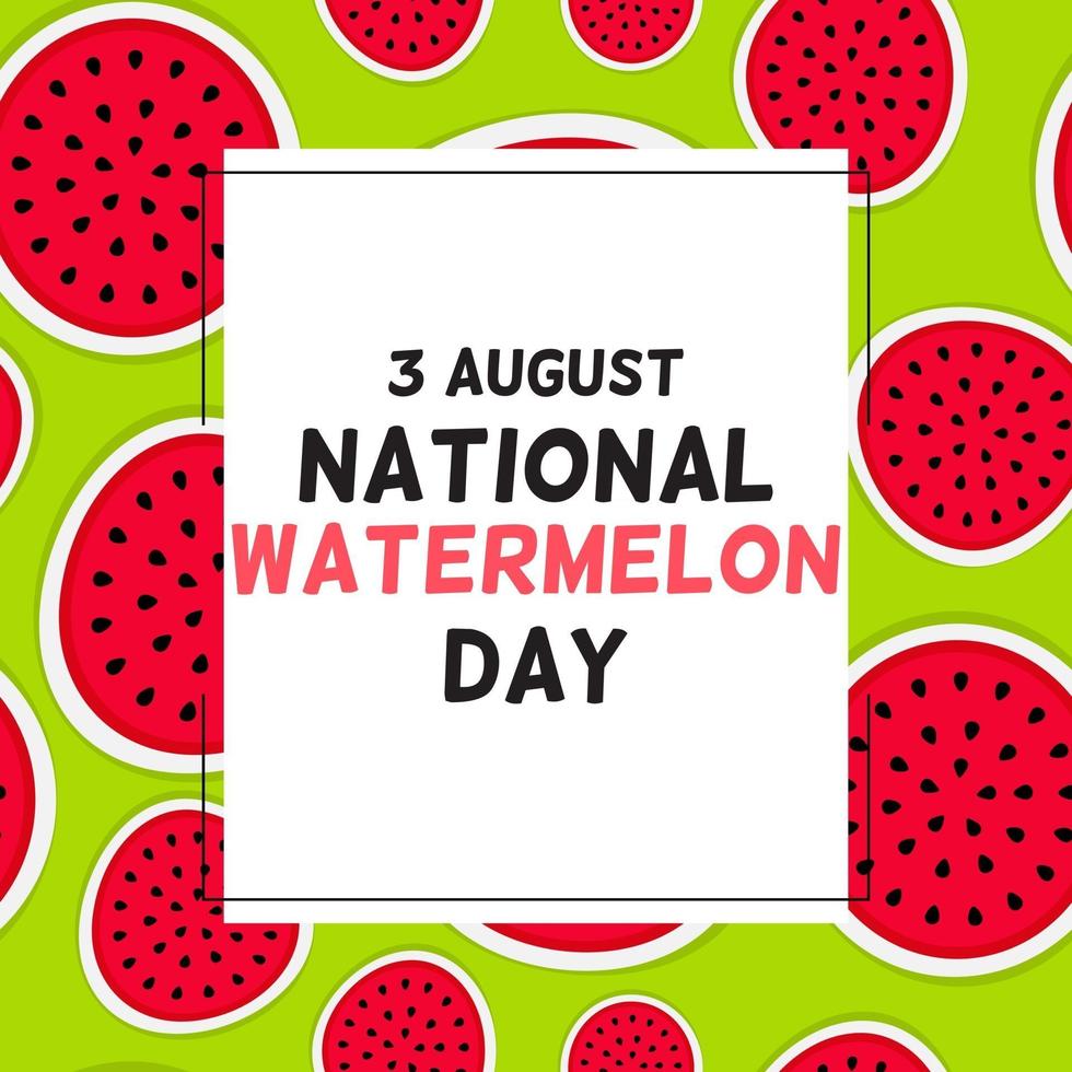 3 augusti vattenmelon dag bakgrund vektor