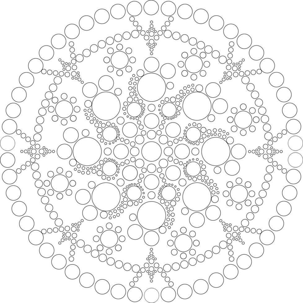 runda mandala för avslappning och meditation. vektor illustration. indian, arabiska, afrikansk, pakistanska, turkiska, mystisk, nationell motiv. färg bok