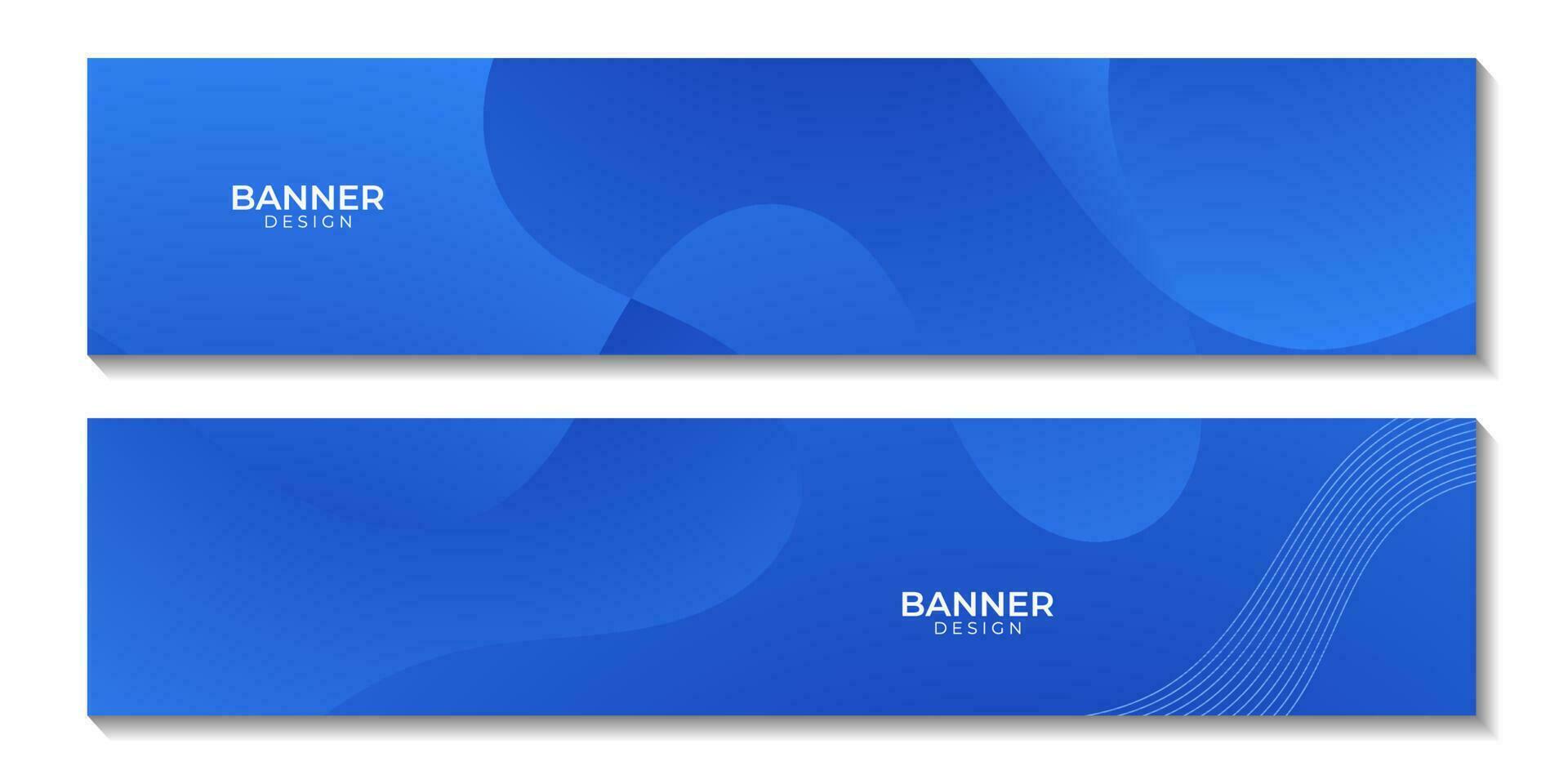 uppsättning av banderoller abstrakt blå bakgrund med vågor för företag vektor