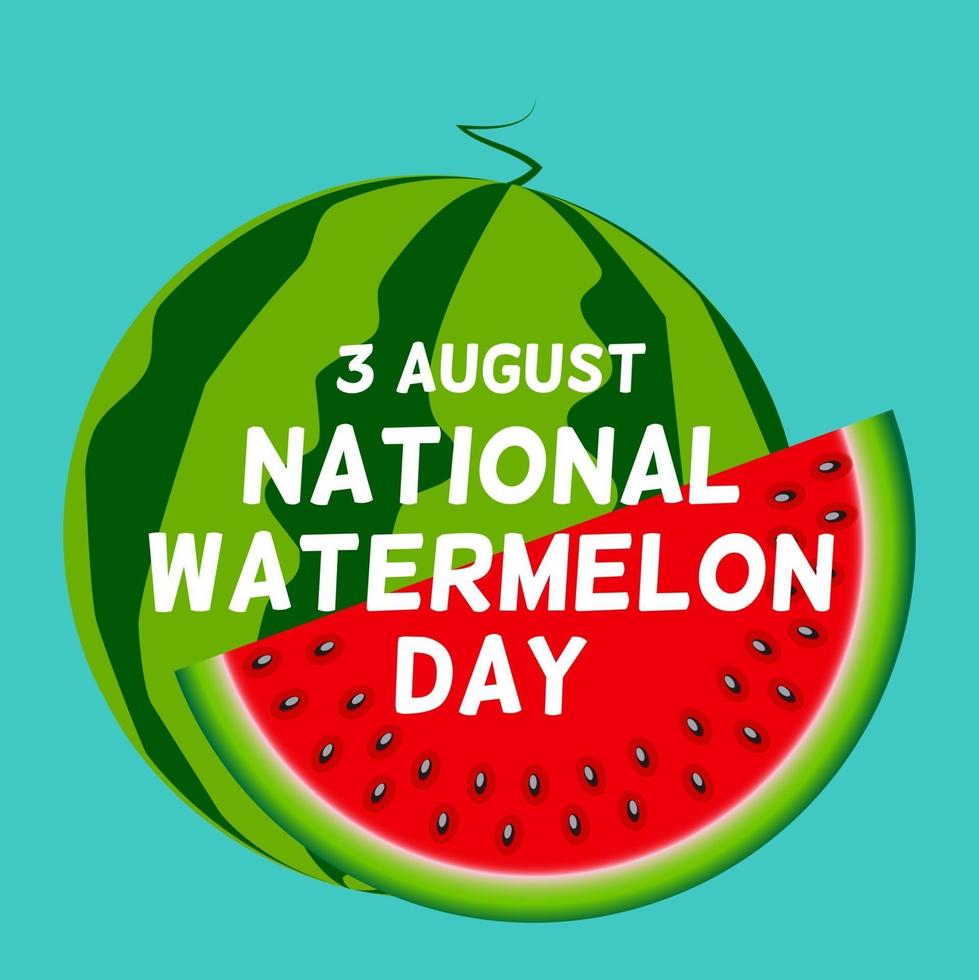 3 augusti vattenmelon dag bakgrund vektor