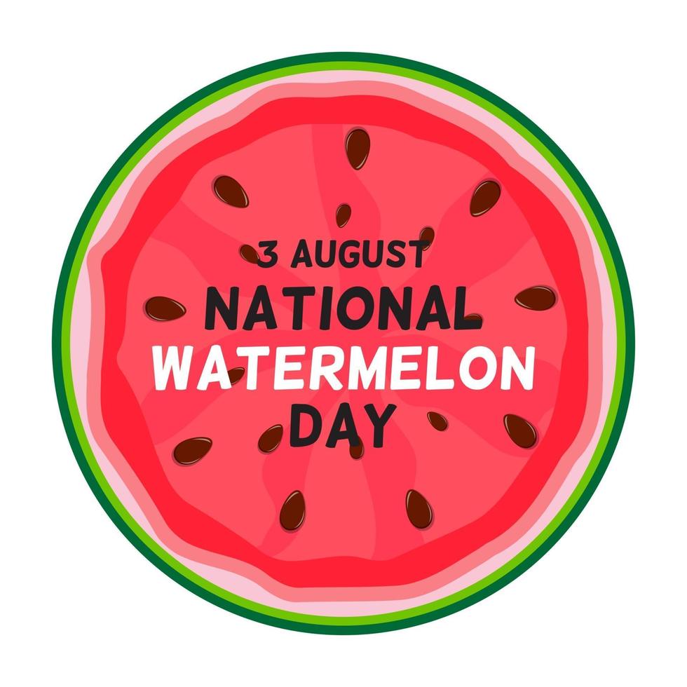 3 augusti vattenmelon dag bakgrund vektor