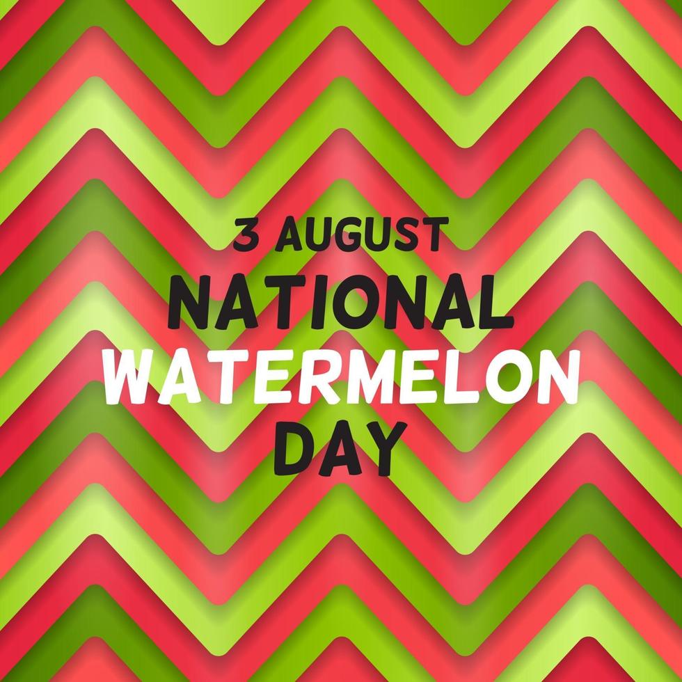 3 augusti vattenmelon dag bakgrund vektor