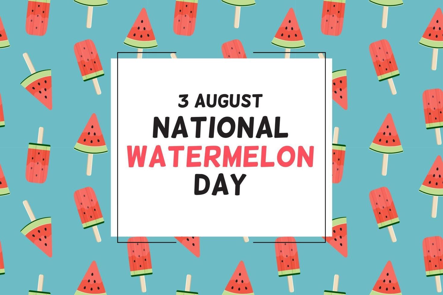 3 augusti vattenmelon dag bakgrund vektor