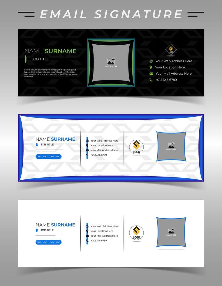 företags- e-post signatur mall design. vektor