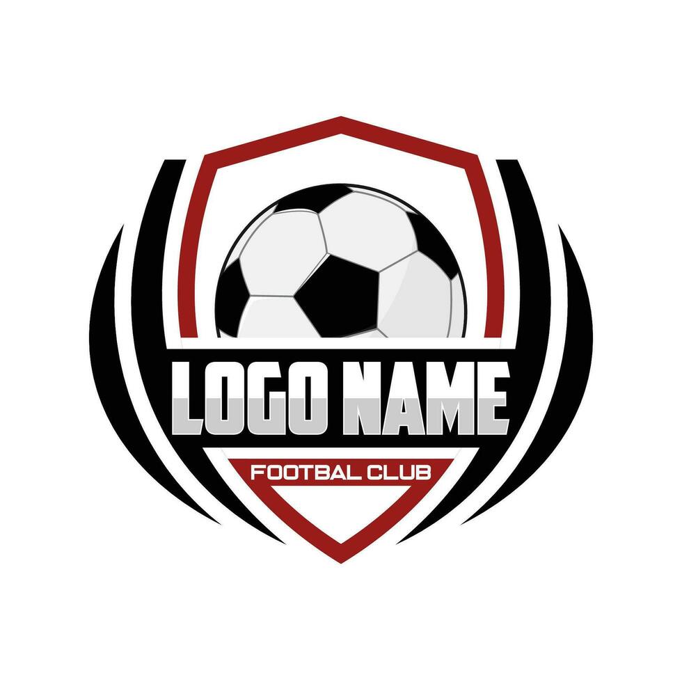 fotboll logotyp eller fotboll klubb tecken bricka på vit bakgrund vektor