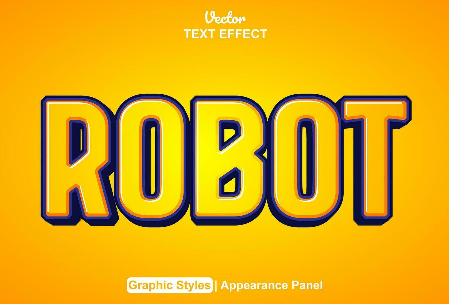 robot text effekt med orange Färg grafisk redigerbar stil vektor