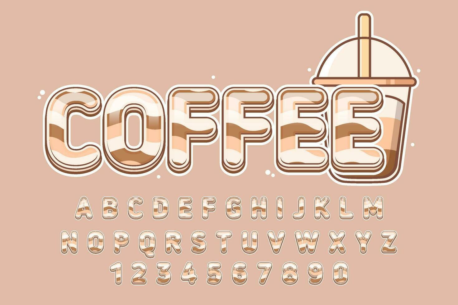 dekorativ kaffe redigerbar text effekt vektor design