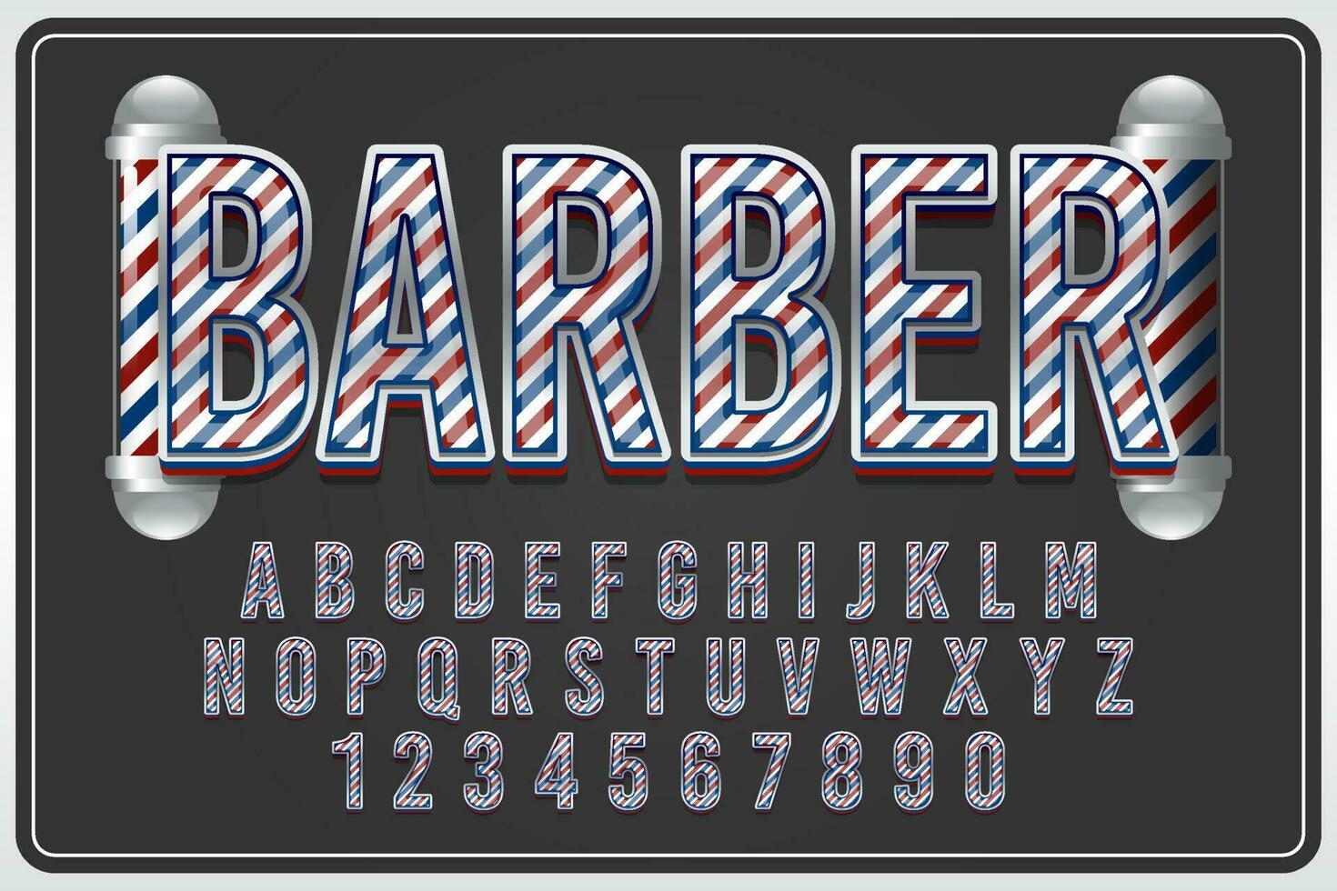 dekorativ Barbier editierbar Text bewirken Vektor Design